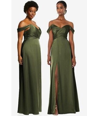 NWT Dessy Collection Off-The-Shoulder Flounce Sleeve Empire Waist Dress Size 16